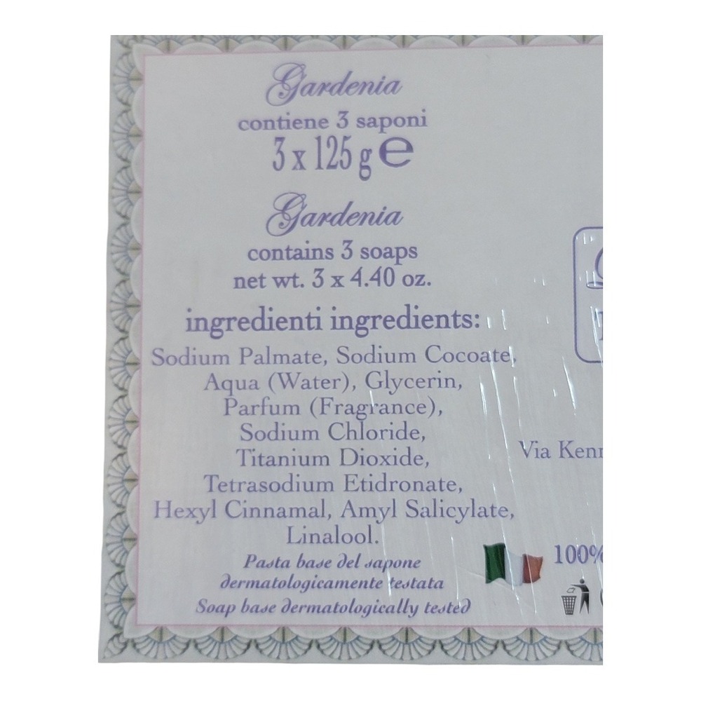 Saponificio‎ Artigianale Fiorentino Gardenia Scented 3 Soaps Set Made in Italy - Picture 4 of 4